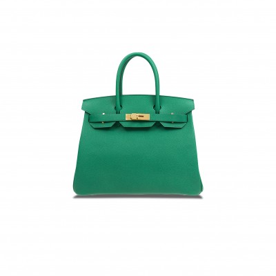HERMES MASTER BIRKIN 30 TOGO LEATHER PEACOCK GREEN GOLD BUCKLE BAG BK30U4EPSS (30*23*15cm)